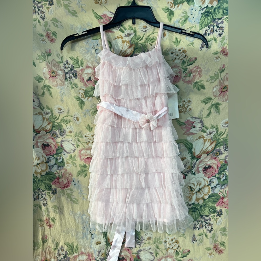 Biscotti Pink Layered Ruffle Dress